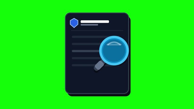 Digital Search and Analysis Concept with Magnifying Glass Animation