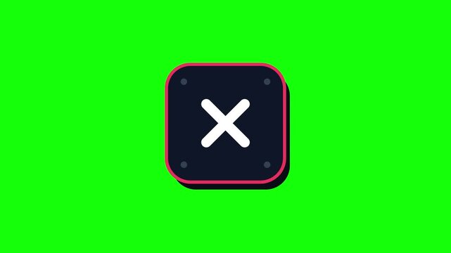 Animated Hamburger Menu Icon Toggling To Close X Symbol On Green Screen