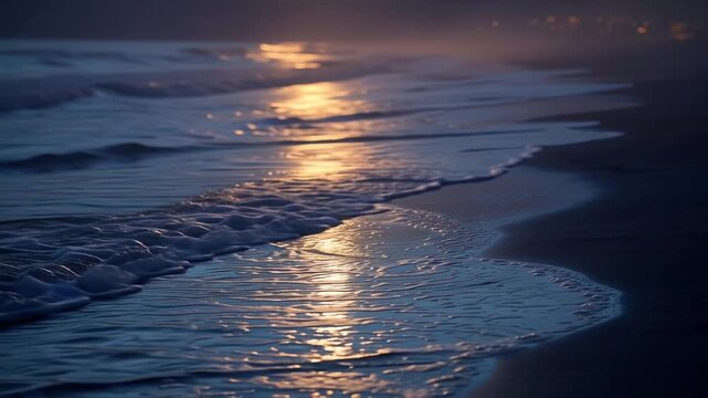 Ocean waves washing ashore on sandy beach generated.AI