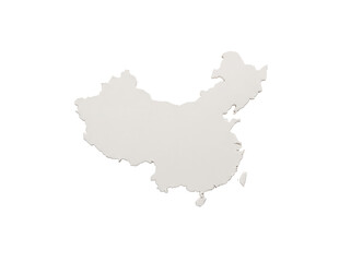 Fototapeta premium Clay map of China silhouette with minimalist 3D render texture. Geopolitical infographic and international trade concept for business presentation and marketing design.