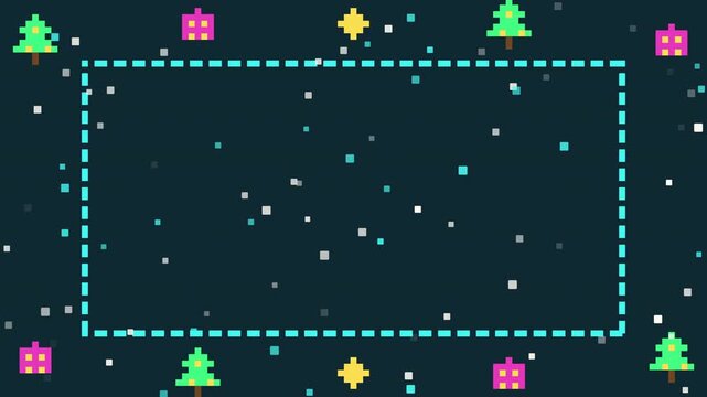 Christmas Pixel Art Frame Title Background Loop