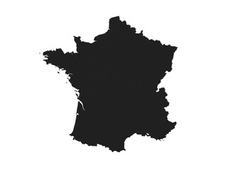 Obraz premium France map silhouette vector illustration, solid dark outline of the French Republic for minimalist cartography design. Professional infographic asset for travel guide and news layout.