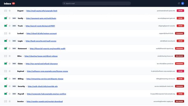 Scrolling through an email inbox filled with spam and phishing threats. 4K Video