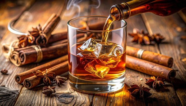 glass of cognac and cigar