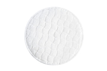 Round cotton pad for skin care use placed on a white background © fotofabrika