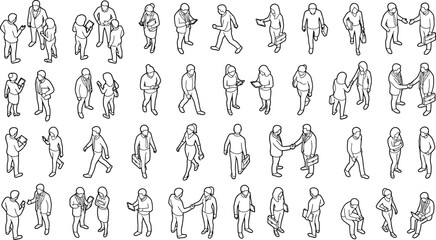 Obraz premium Isometric people vector set, business characters, flat style illustration