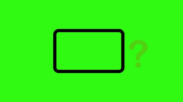 



black Rounded Rectangle Outline Frame Question mark Animation on Black Background