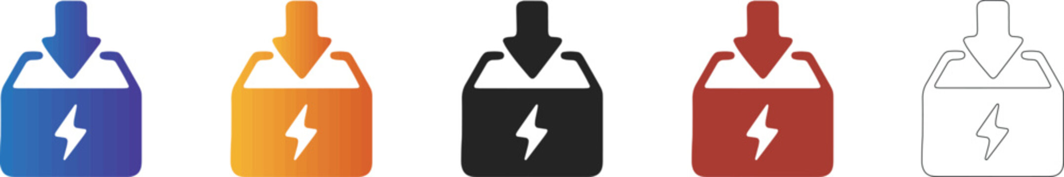 Energy download icon for digital power and data transfer