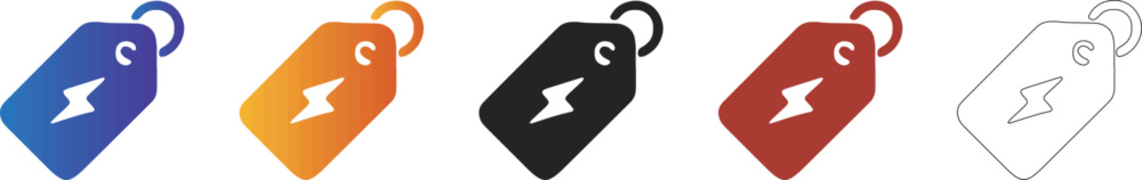 Fast energy price tag icon for promotional sales