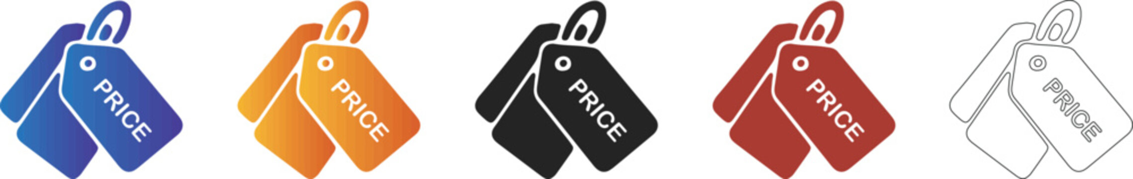 Price tags icon set for retail and sales promotions