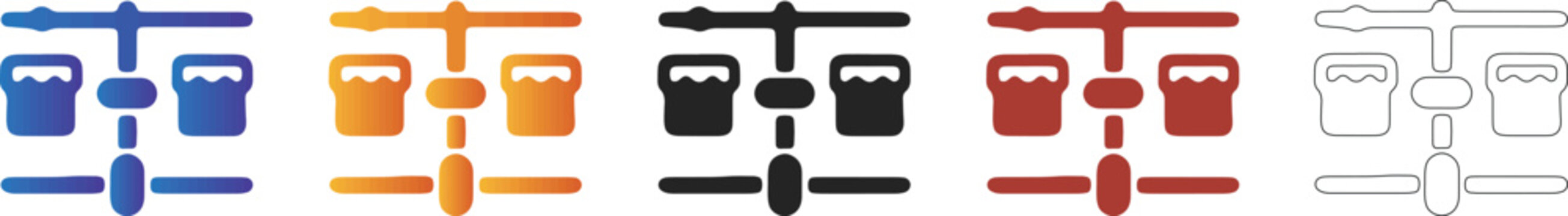 Network connection nodes with linked icons