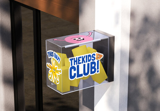 Transparent Wall Sign Mockup