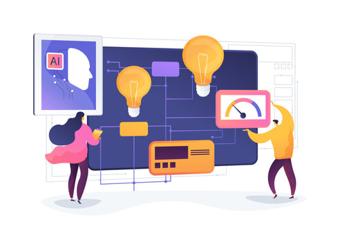 AR Circuit Sandbox abstract concept vector illustration.