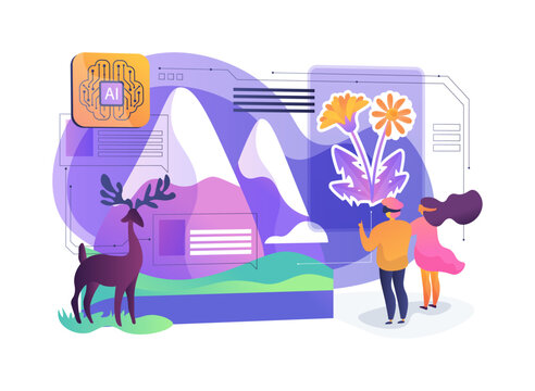 Field Ecology 360 Trek abstract concept vector illustration.