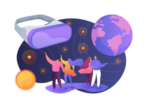 Astronomy Skyroom Tour abstract concept vector illustration.