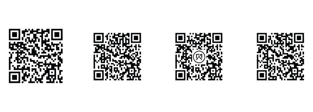 Qr code vector graphic set for mobile scanning and technology