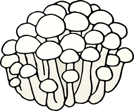 白いぶなしめじ　ブナピーのイラスト