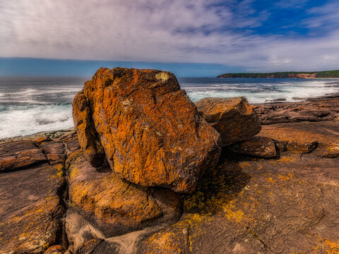 Lovely Russet Rocks On Short Beach Point