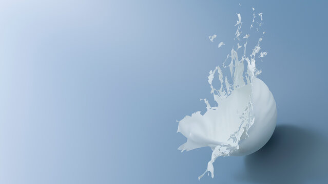 3D Rendering, Dissolving structure on blue background
