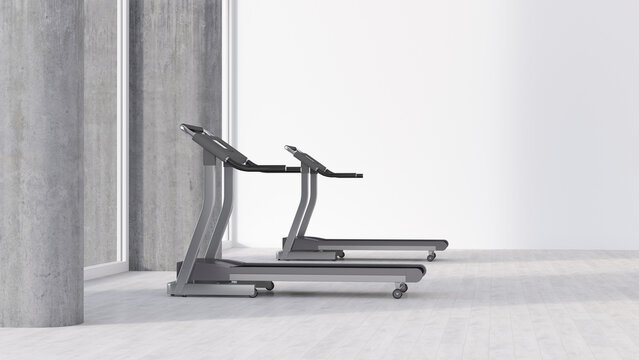 Treadmills in empty room