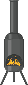 Chiminea Outdoor Fireplace Vector Illustration. Clean Icon Design Element Isolated on White Background