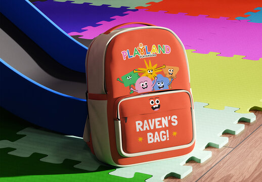 School Backpack Mockup