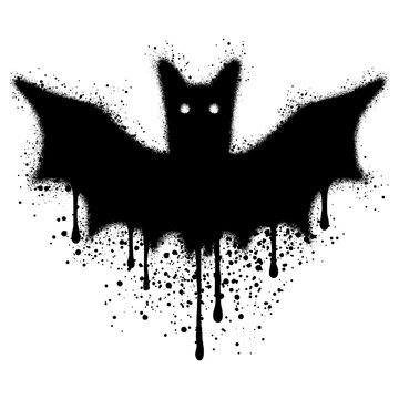 Halloween bat in graffiti style, Halloween bat element.