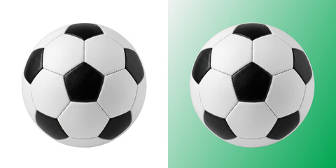 Classic black and white soccer ball isolated on white © DesignFlenock