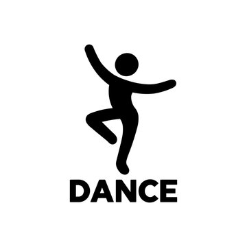 Man dancing stick figure icon