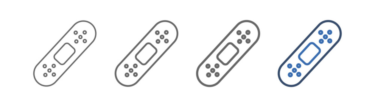 Outline icon set of adhesive plasters