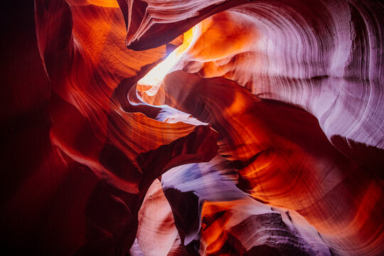 Antelope canyon sandstone rock formations in Navajo Land Arizona