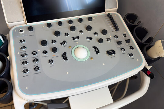 Ultrasound control panel and keyboard in a healthcare facility