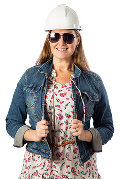 Happy woman engineer