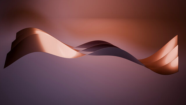 Abstract smooth flowing wave shapes with golden lighting and gradient