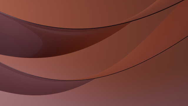 Abstract brown curved shapes with smooth flowing layers and soft