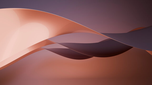 Abstract smooth flowing orange and purple curved shapes illustration