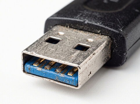 Detail of usb 3.0 port connector for fast data transfer technology.