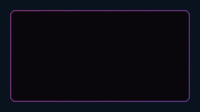 Futuristic webcam overlay frame with glowing neon gradient border, perfect for live streaming, gaming, and video calls, enhancing digital content presentation and modern aesthetics.