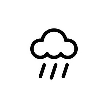 Rain cloud weather outline icon isolated on transparent background
