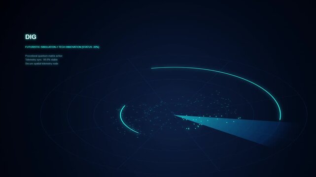 Digital Technology Cyber Radar HUD Interface Scan