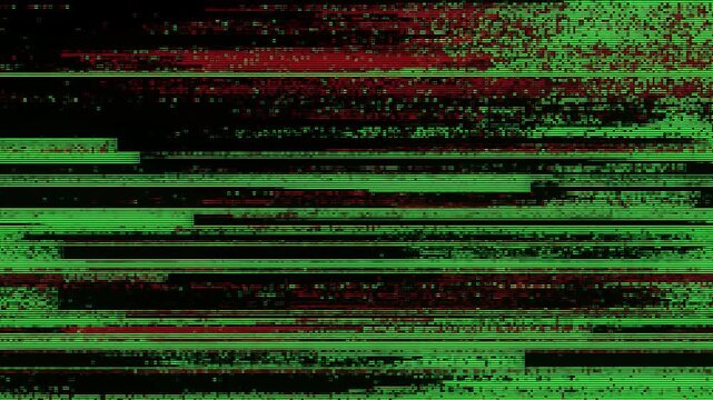 Abstract digital glitch background with red and green pixel noise texture. Ideal for modern digital design, programming concepts, and sci-fi themes.