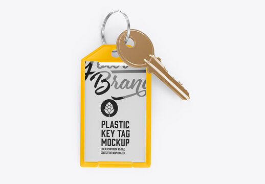 Plastic Key Tag Mockup