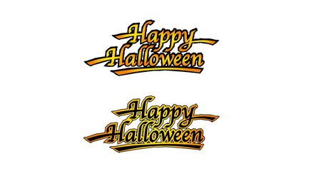 Two styles of Happy Halloween handwritten typography text in orange isolated on black background © SpectraFocus