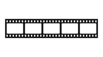 Fototapeta premium Film Strip Vector. Movie Film Reel Frame. Cinema Video Concept. Minimalist Black Outline Illustration