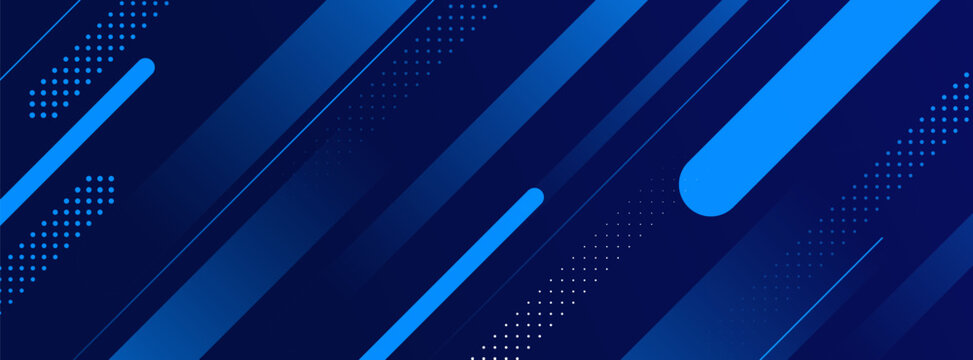 Abstract Blue Diagonal Lines Tech Banner Background For Modern Digital Web Design Projects