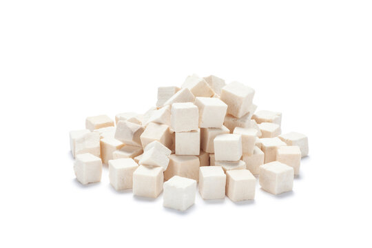 Pile of poria cocos on white background, Chinese herbal medicine
