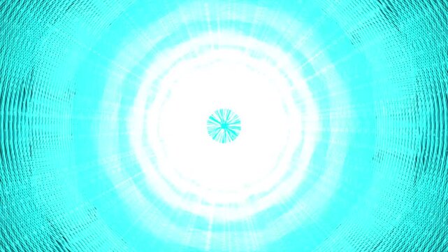 Abstract blue digital tunnel with glowing geometric lines moving in seamless motion loop
