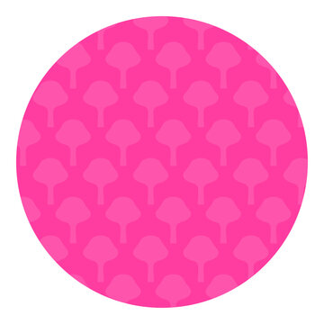 Pink tree pattern round shape flat vector illustration graphic design element. Pink tree pattern inside round circle frame isolated white background simple geometric shape flat vector design element p