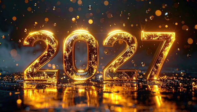 Modern Neon New Year 2027 Header
