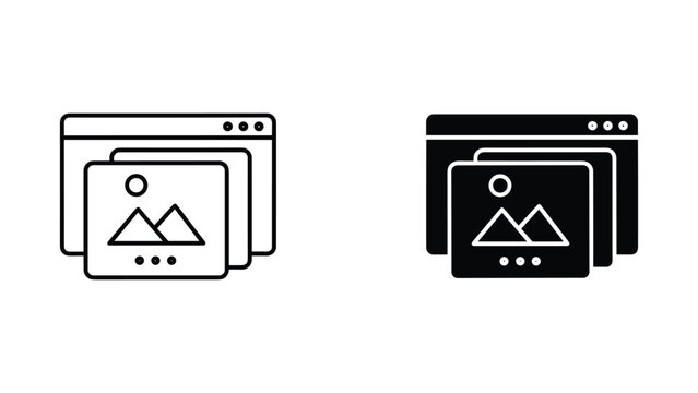 gallery browser window icon set